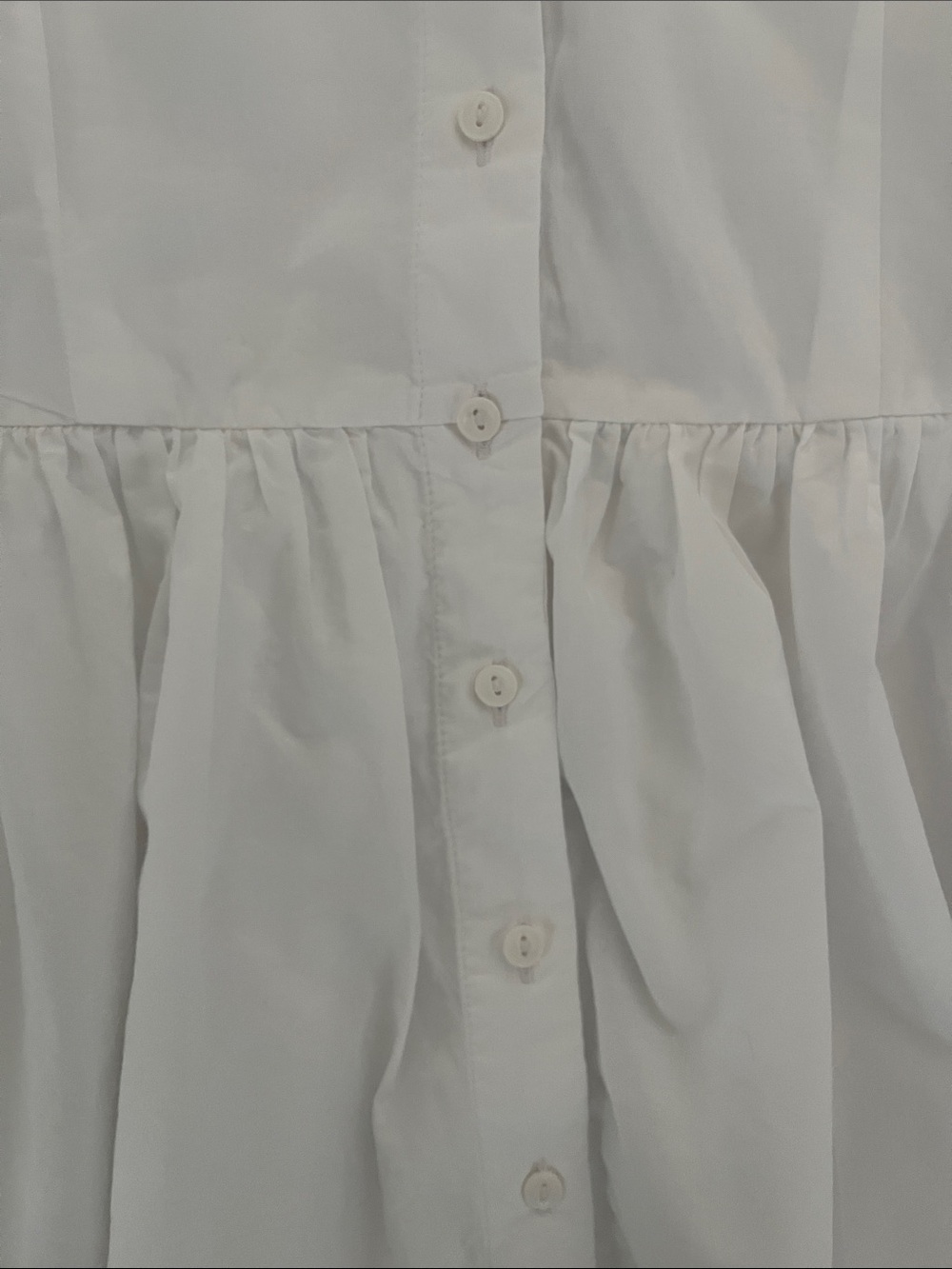 Talbots White V-Neck 3/4 Sleeve Eyelet Trim Belted Midi Shirt Dress, Women's 8 - Picture 5 of 9